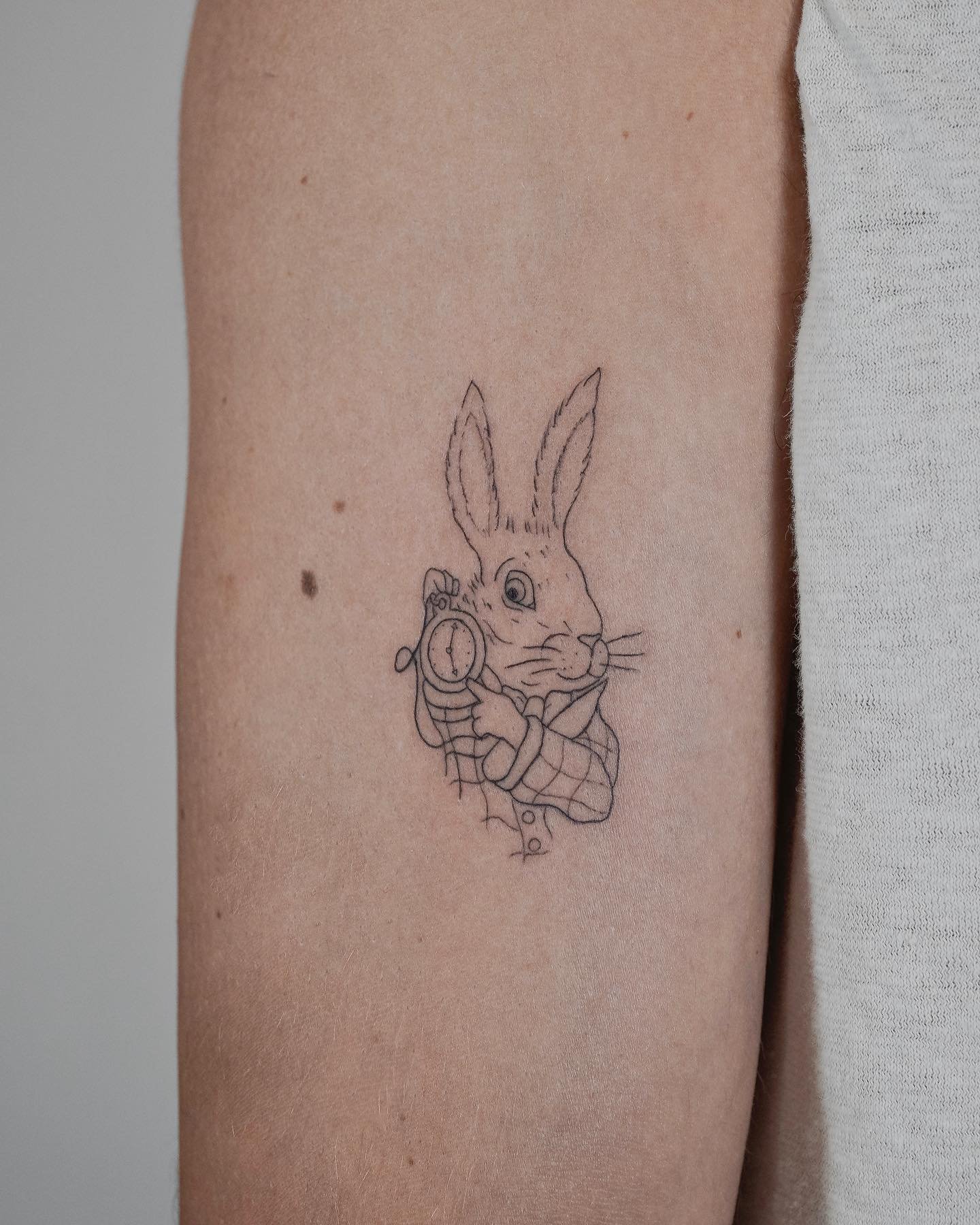 Tatuaje de animal en antebrazo, línea fina Sinkply Madrid