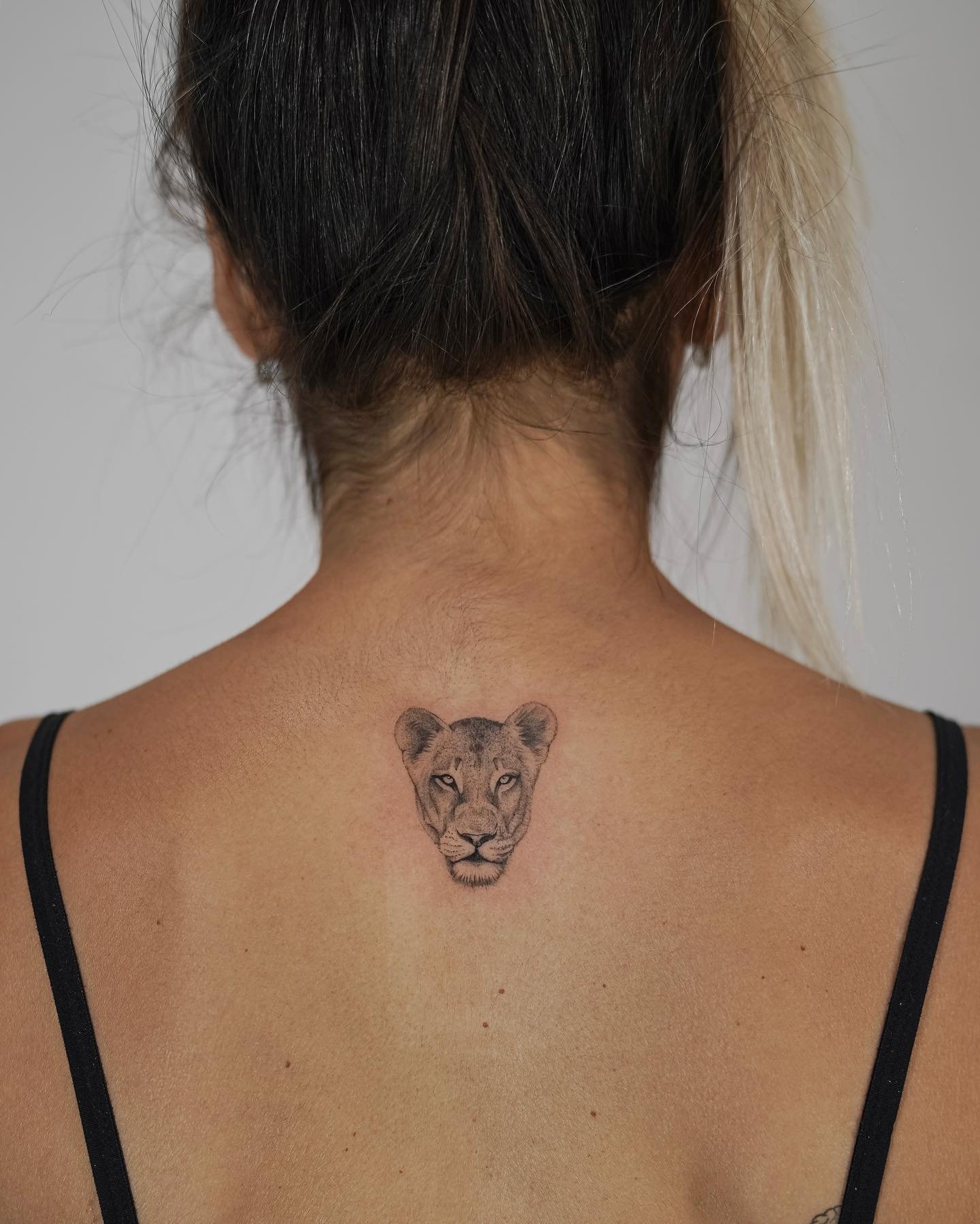 Tatuaje de animal en espalda, línea fina Sinkply Madrid