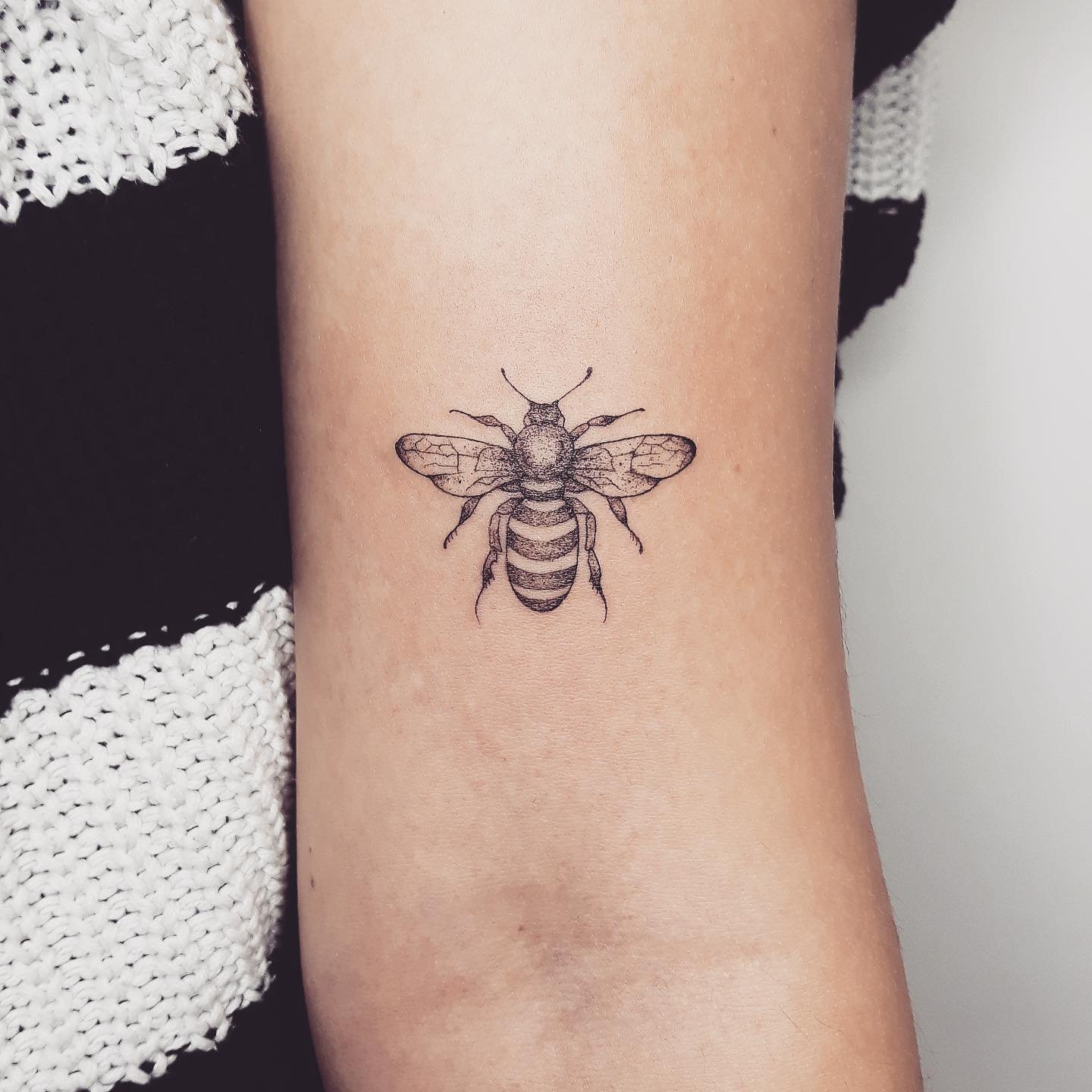 Fineline-Tattoo · Insekt · Unterarm · Sinkply Zürich