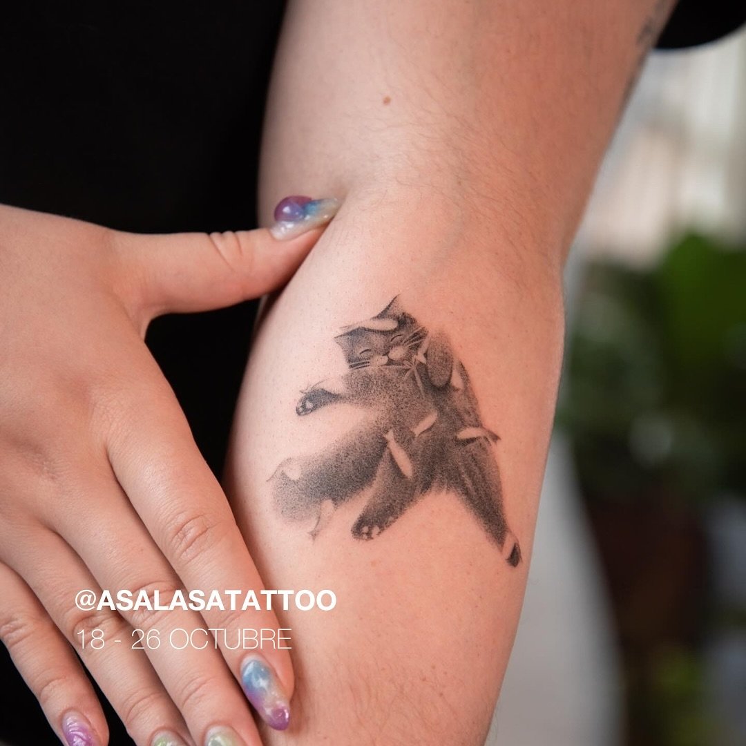 Tatuaje de pet en antebrazo, línea fina Sinkply Madrid