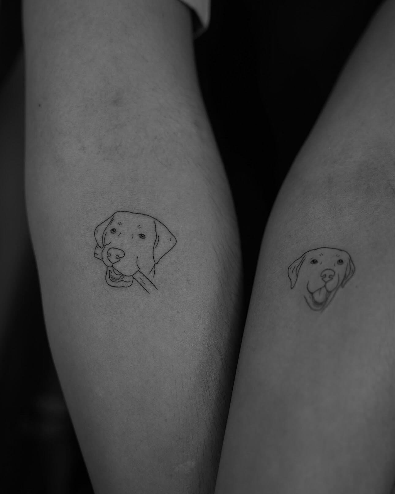 Tatuaje de pet en antebrazo, línea fina Sinkply Madrid