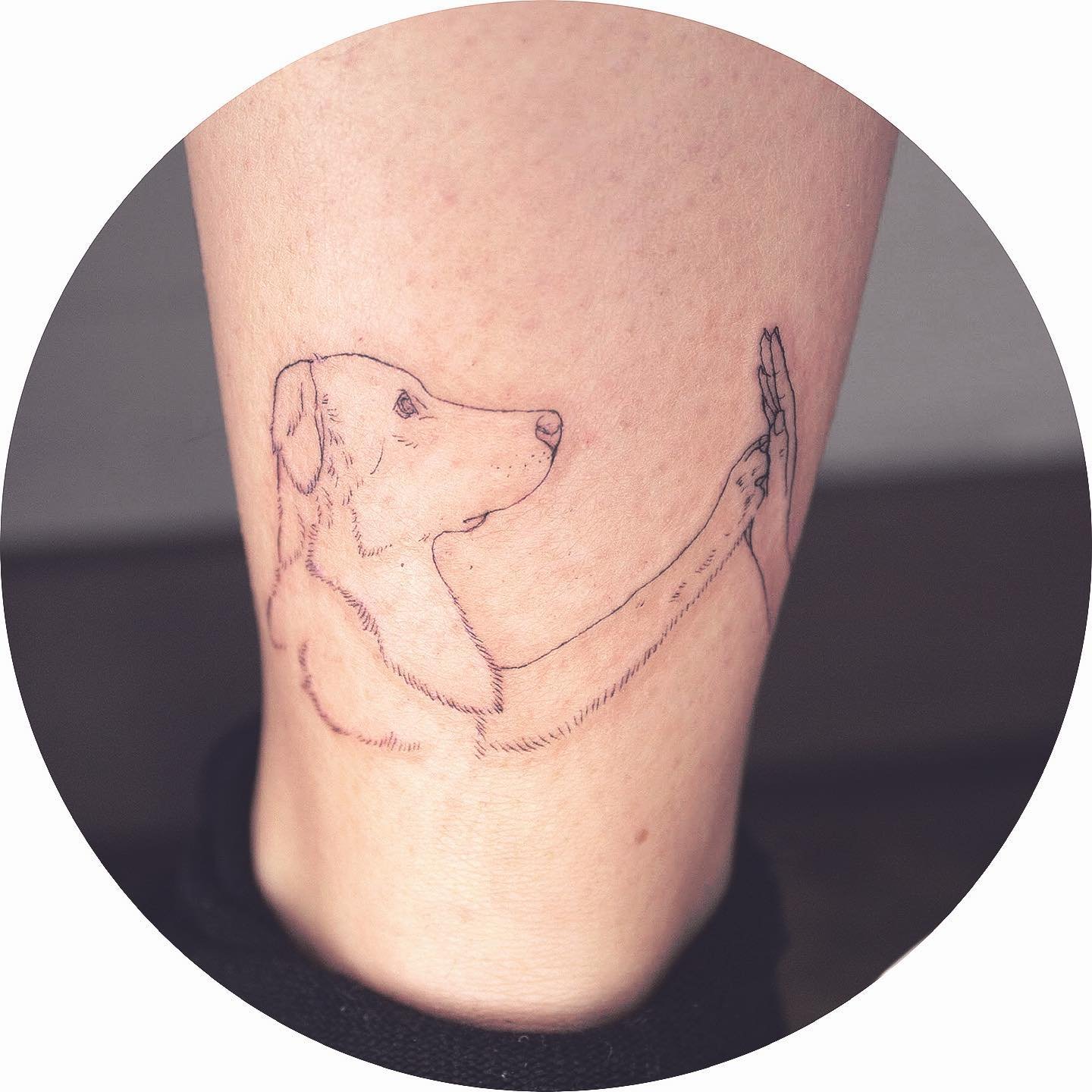 Tatuaje de pet en antebrazo, línea fina Sinkply Madrid