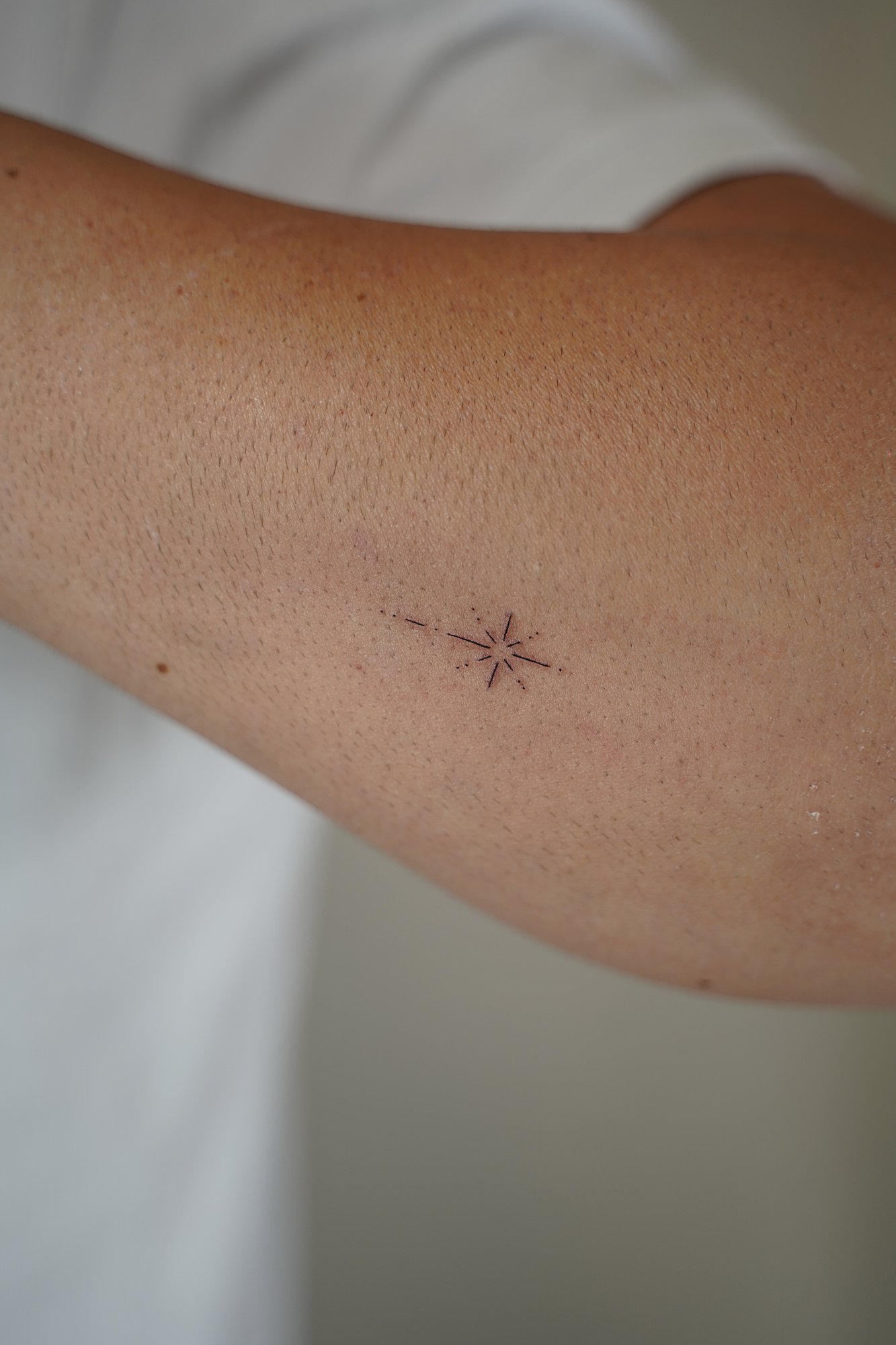 Tatuaje de gato geometrico en zona desconocida, línea fina