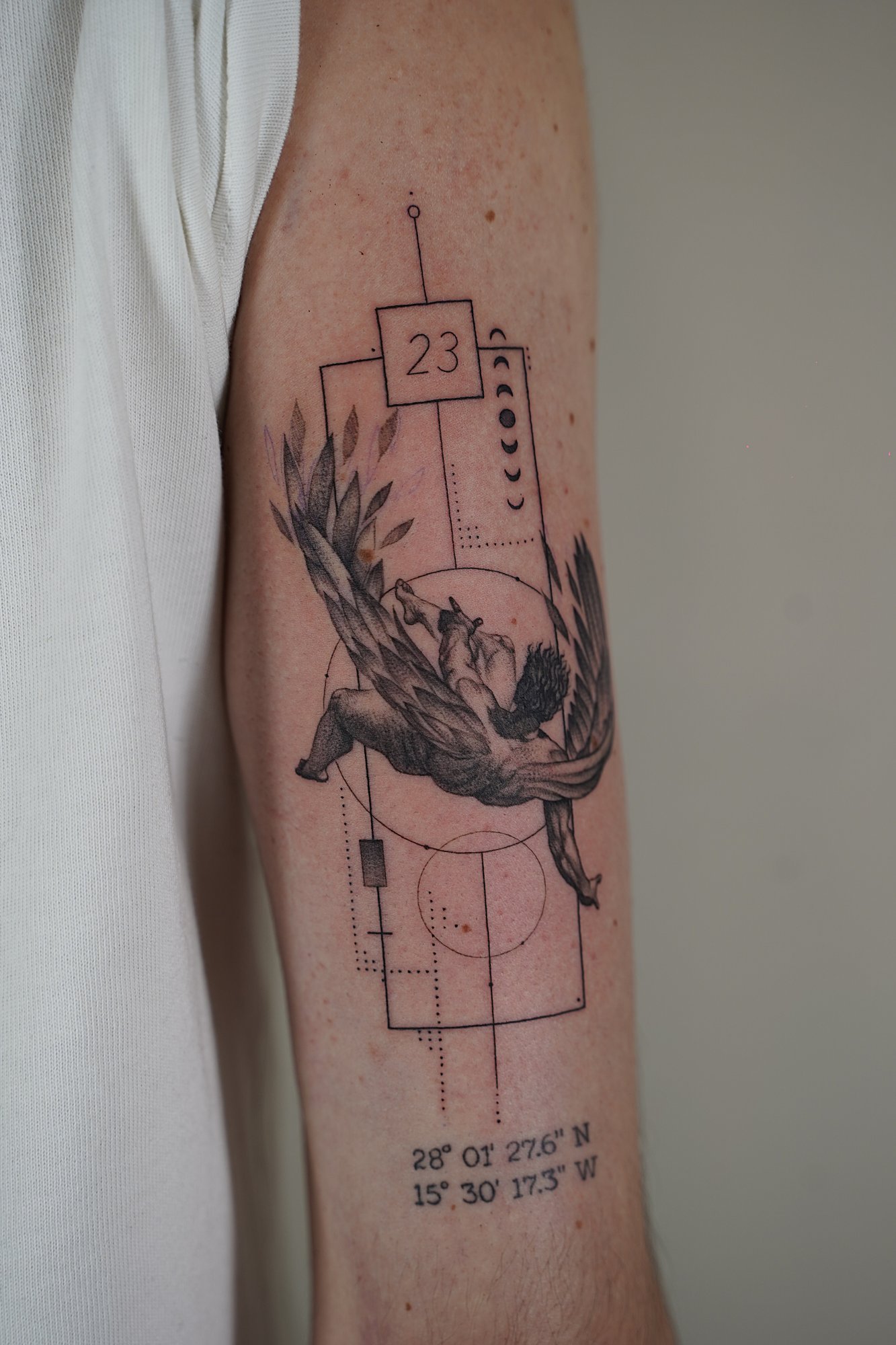 Tatuaje de leon simple en zona desconocida, línea fina