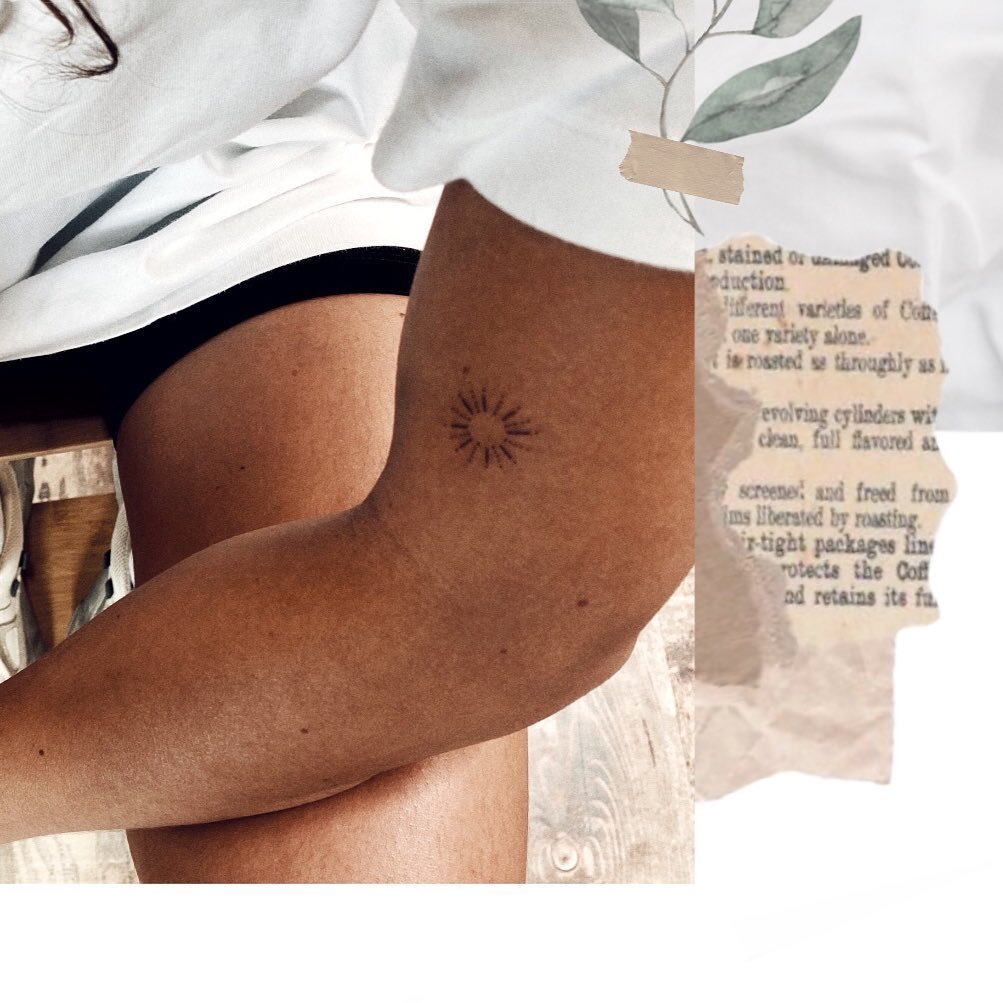 Tatuaje de estrella en antebrazo, línea fina Sinkply Madrid