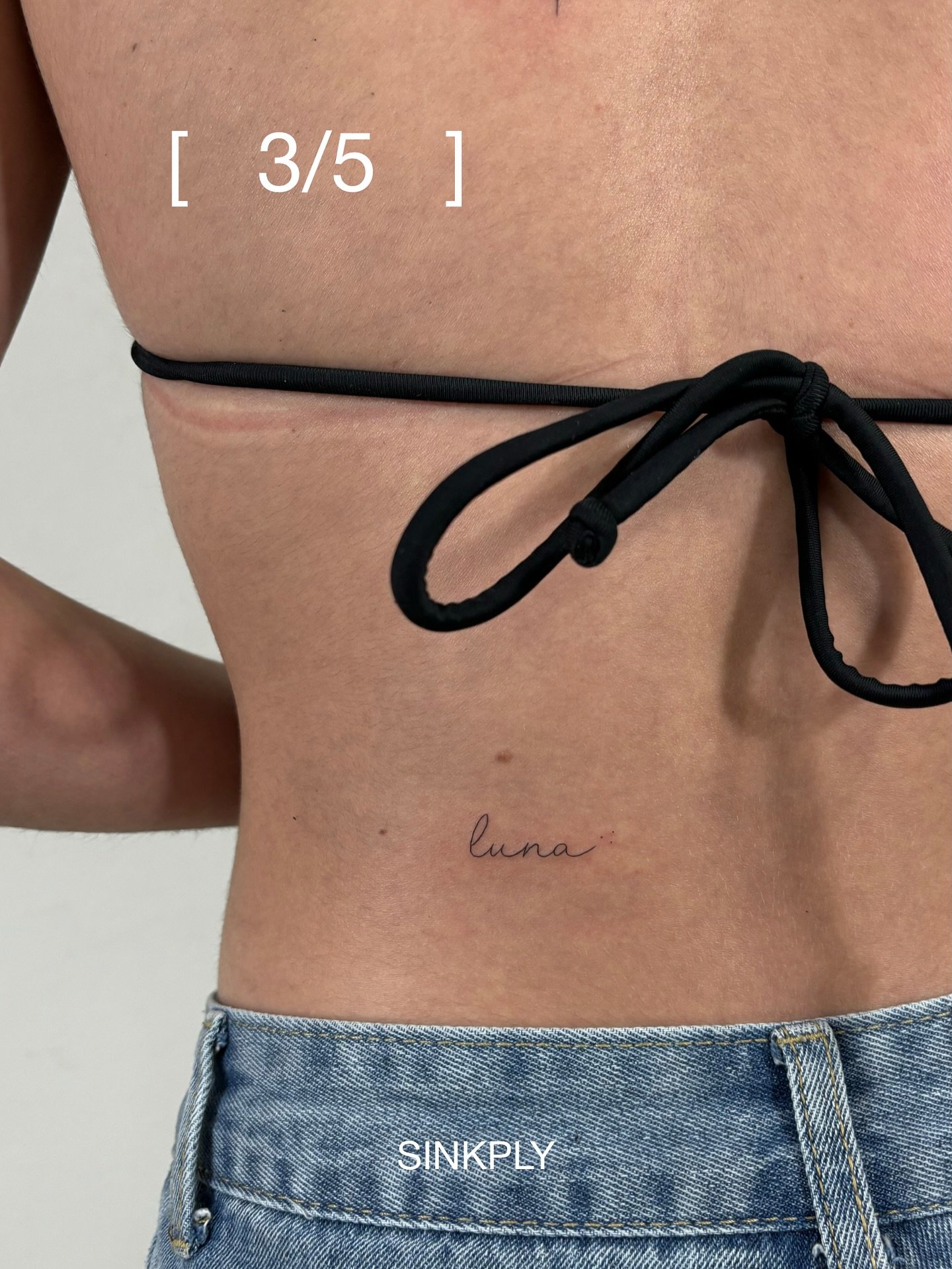 Tatuaje de luna en antebrazo, línea fina Sinkply Madrid