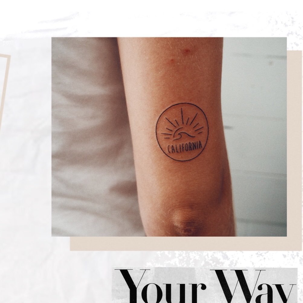 Tatuaje de sol en antebrazo, línea fina Sinkply Madrid