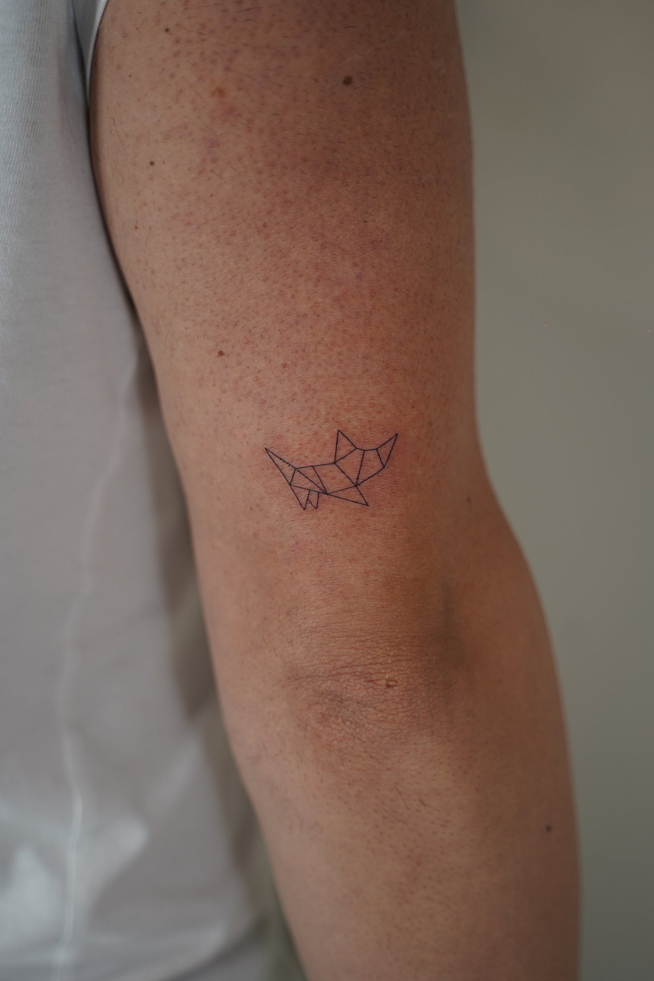 Tatuaje de destello en zona desconocida, línea fina