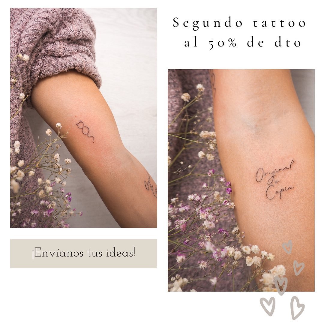 Tatuaje de flor en antebrazo, línea fina Sinkply Madrid
