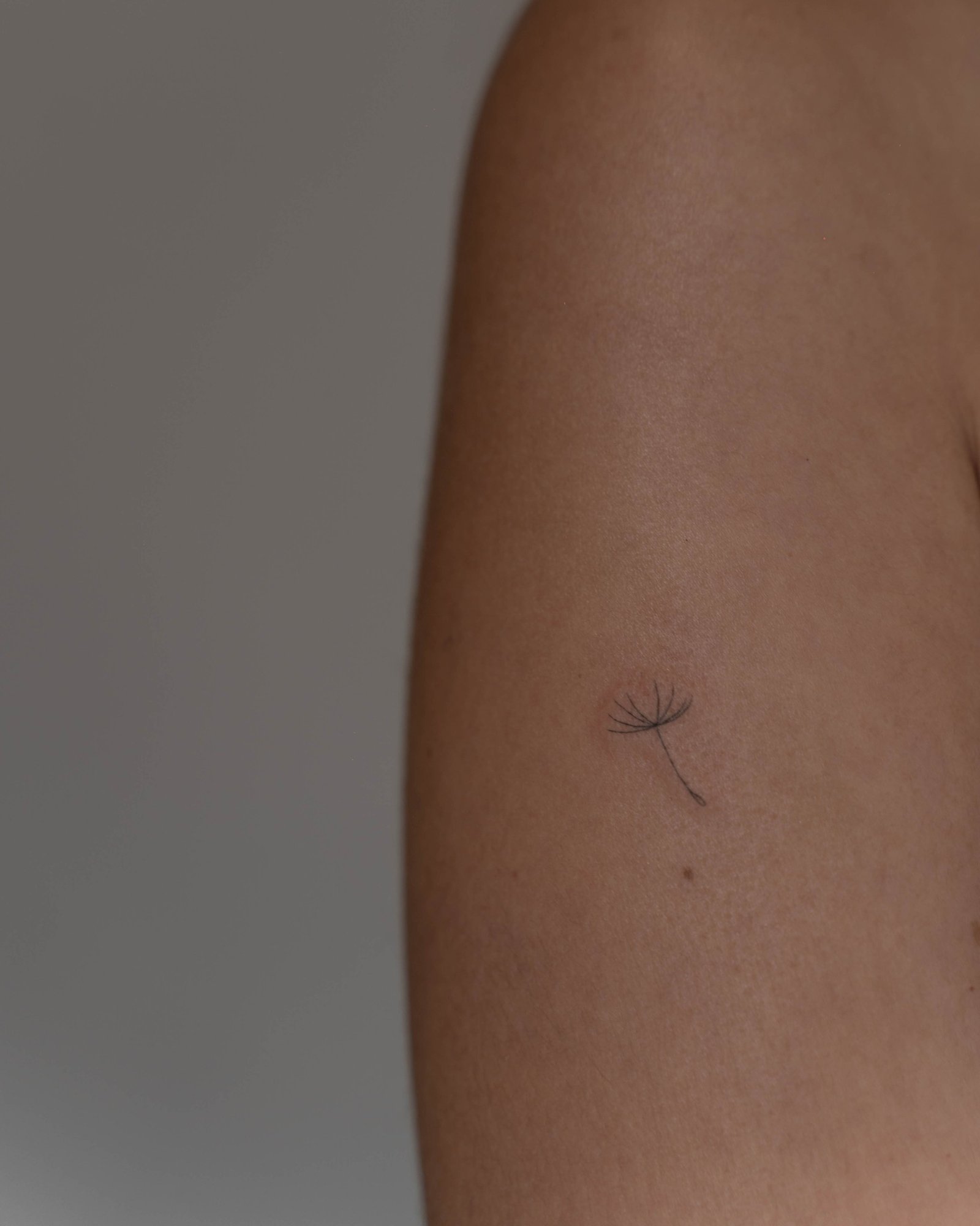 Tatuaje de flor en brazo, línea fina Sinkply Madrid
