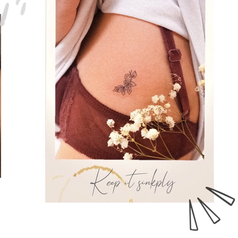 Tatuaje de flor en costilla, línea fina Sinkply Madrid