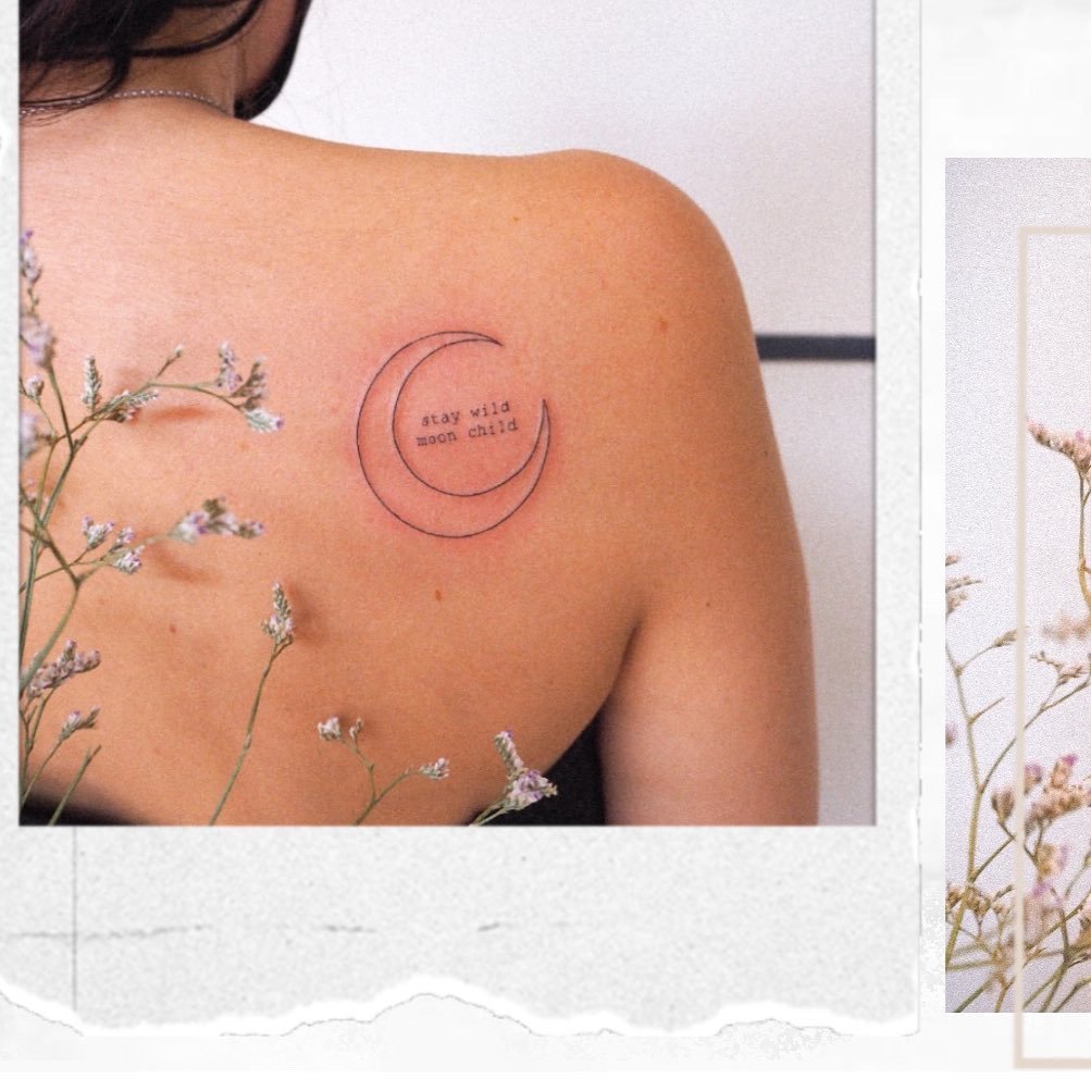 Tatuaje de flor en espalda, línea fina Sinkply Madrid