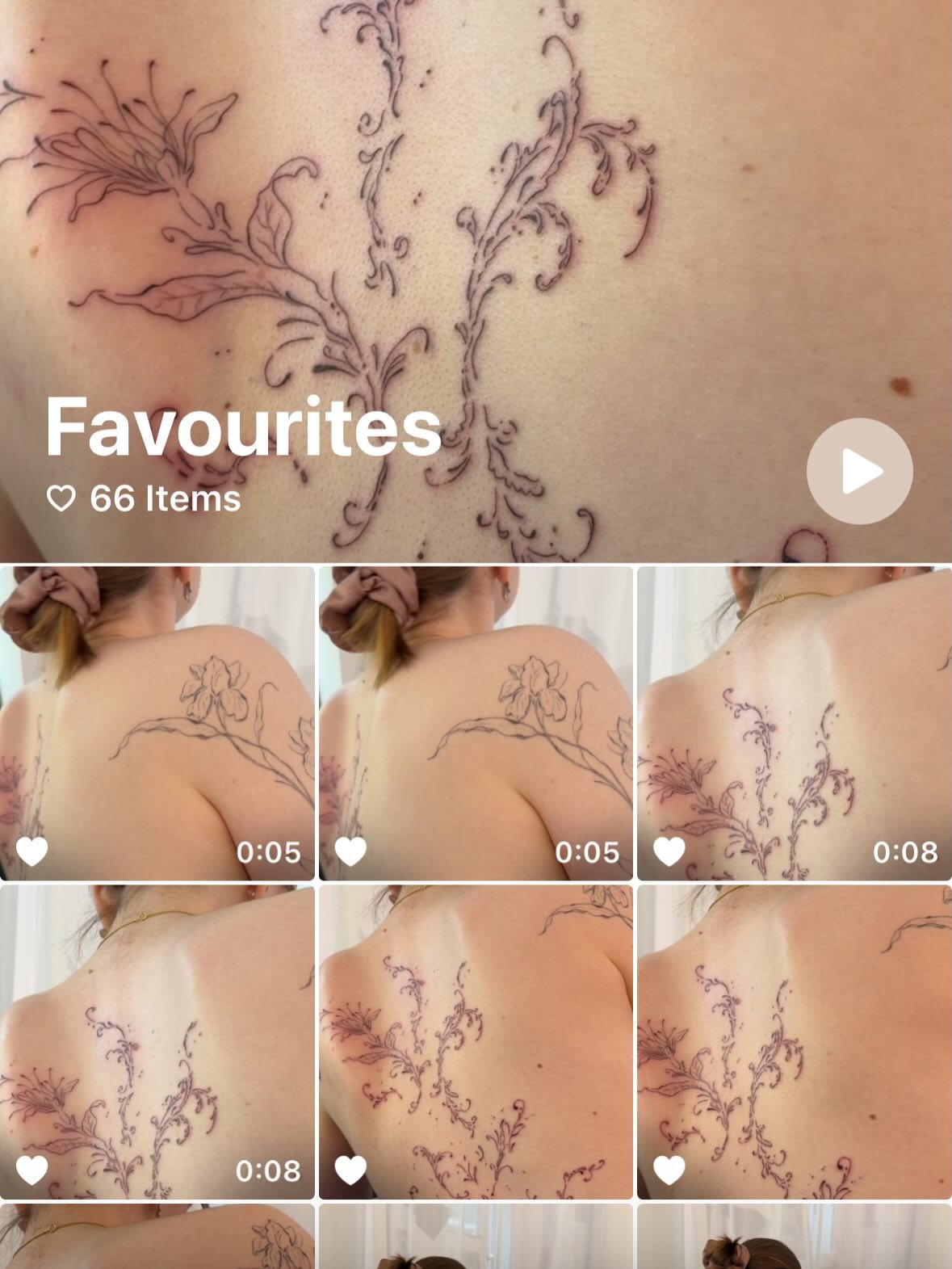 Tatuaje de flor en espalda, línea fina Sinkply Madrid