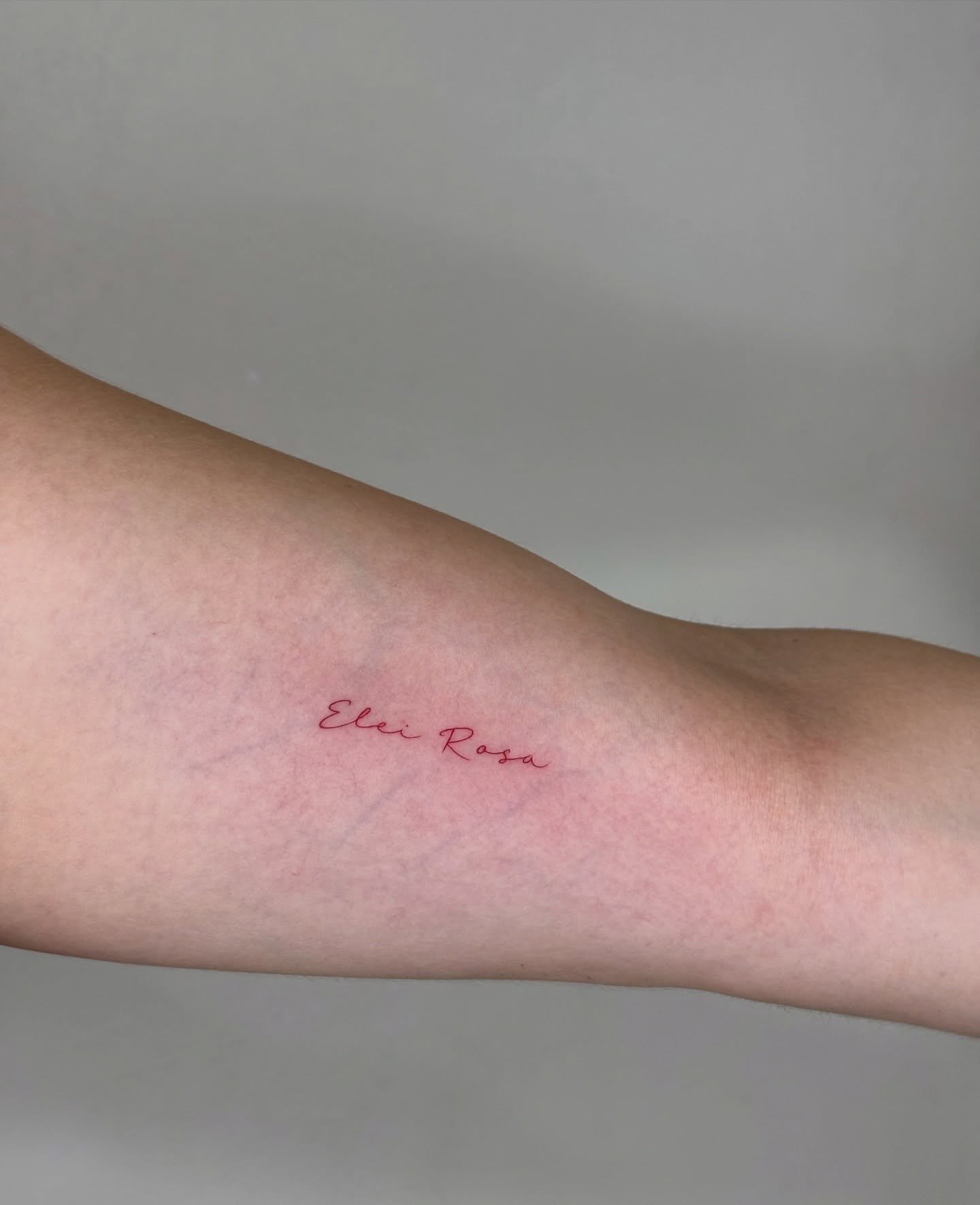 Tatuaje de rosa en antebrazo, línea fina Sinkply Madrid