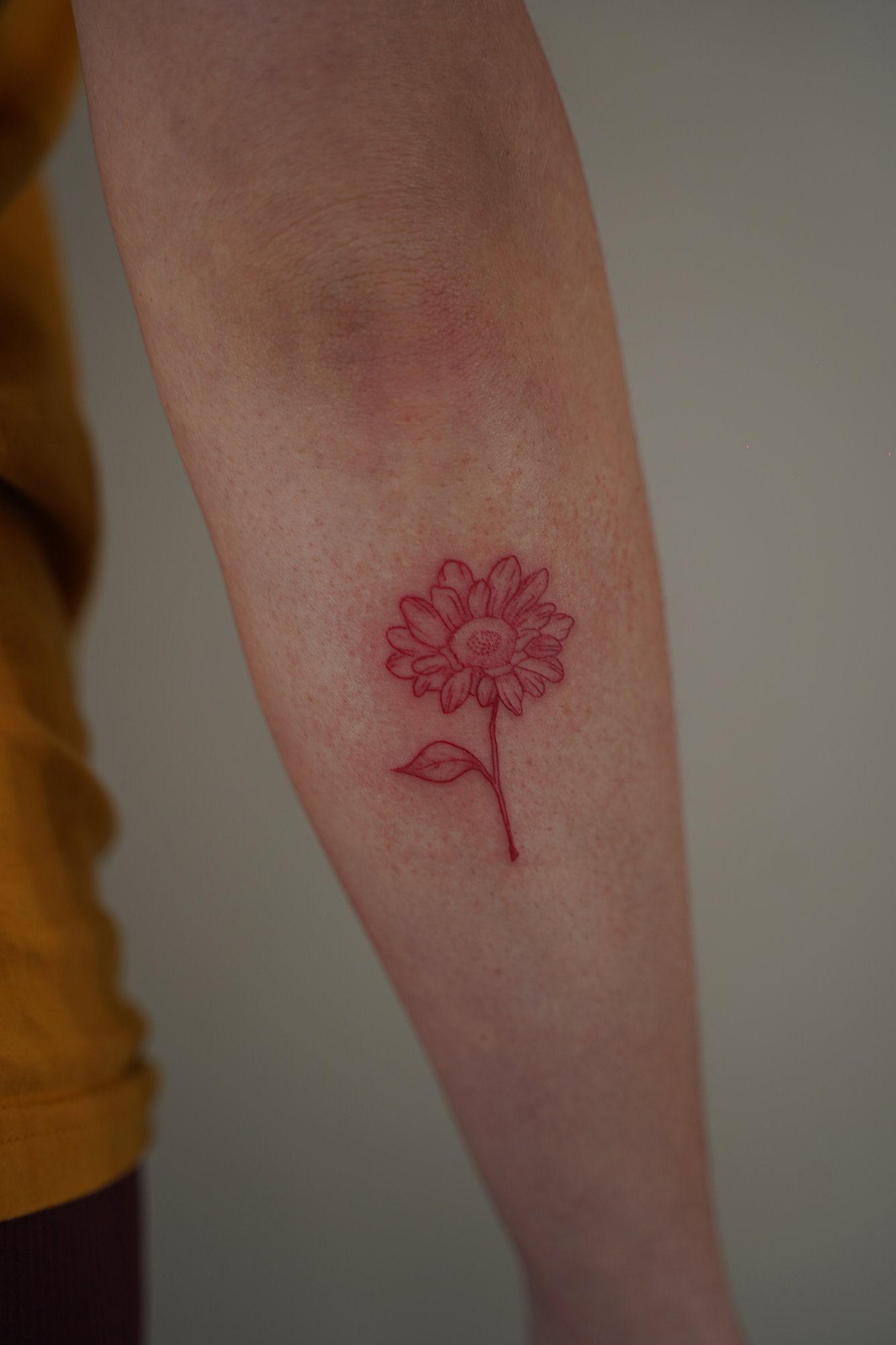Tatuaje de flor simple en zona desconocida, línea fina