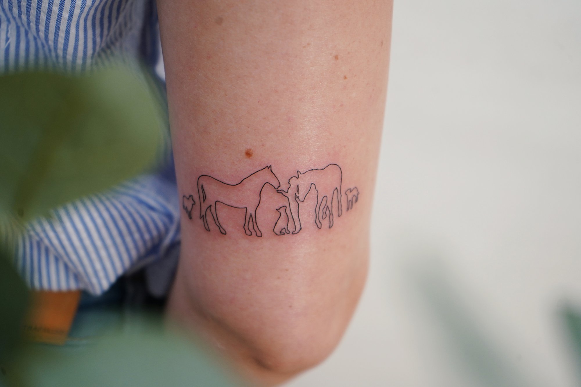 Tatuaje de silueta animal en zona desconocida, línea fina