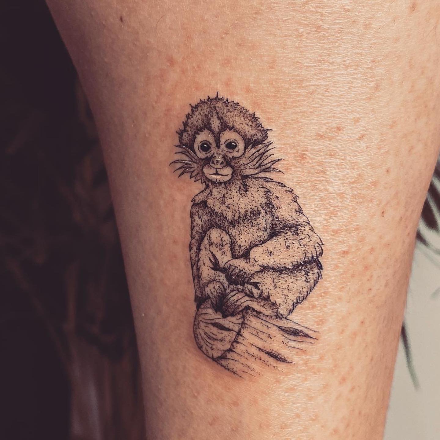 Tatuaje de retrato en antebrazo, línea fina Sinkply Madrid