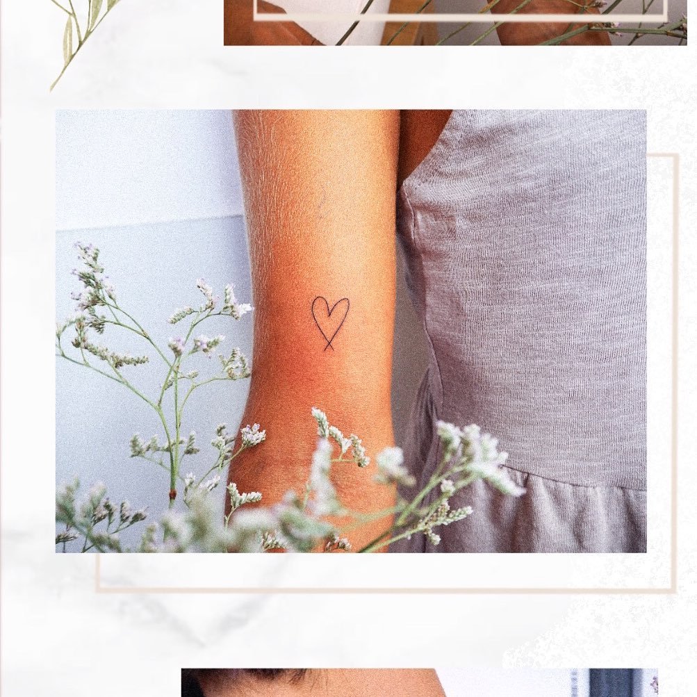 Tatuaje corazon fineline Sinkply Madrid