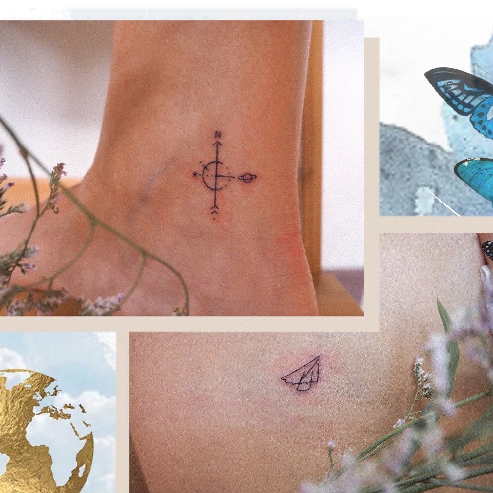 Tatuaje de destellos en antebrazo, línea fina Sinkply Madrid