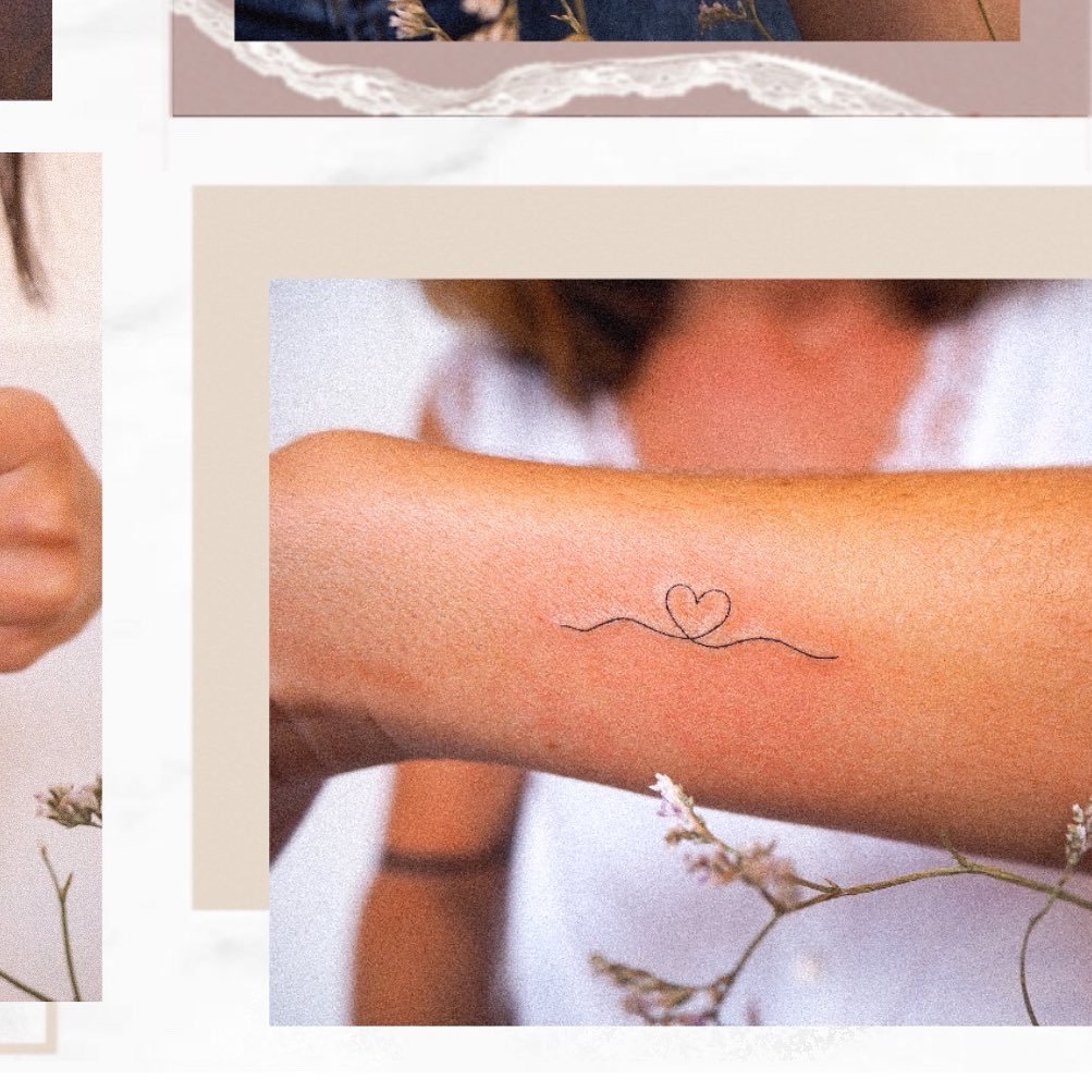 Tatuaje de matching en antebrazo, línea fina Sinkply Madrid
