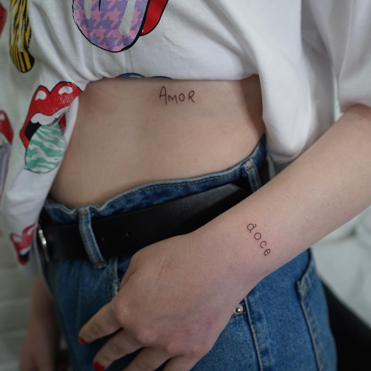 Tatuaje de matching en antebrazo, línea fina Sinkply Madrid