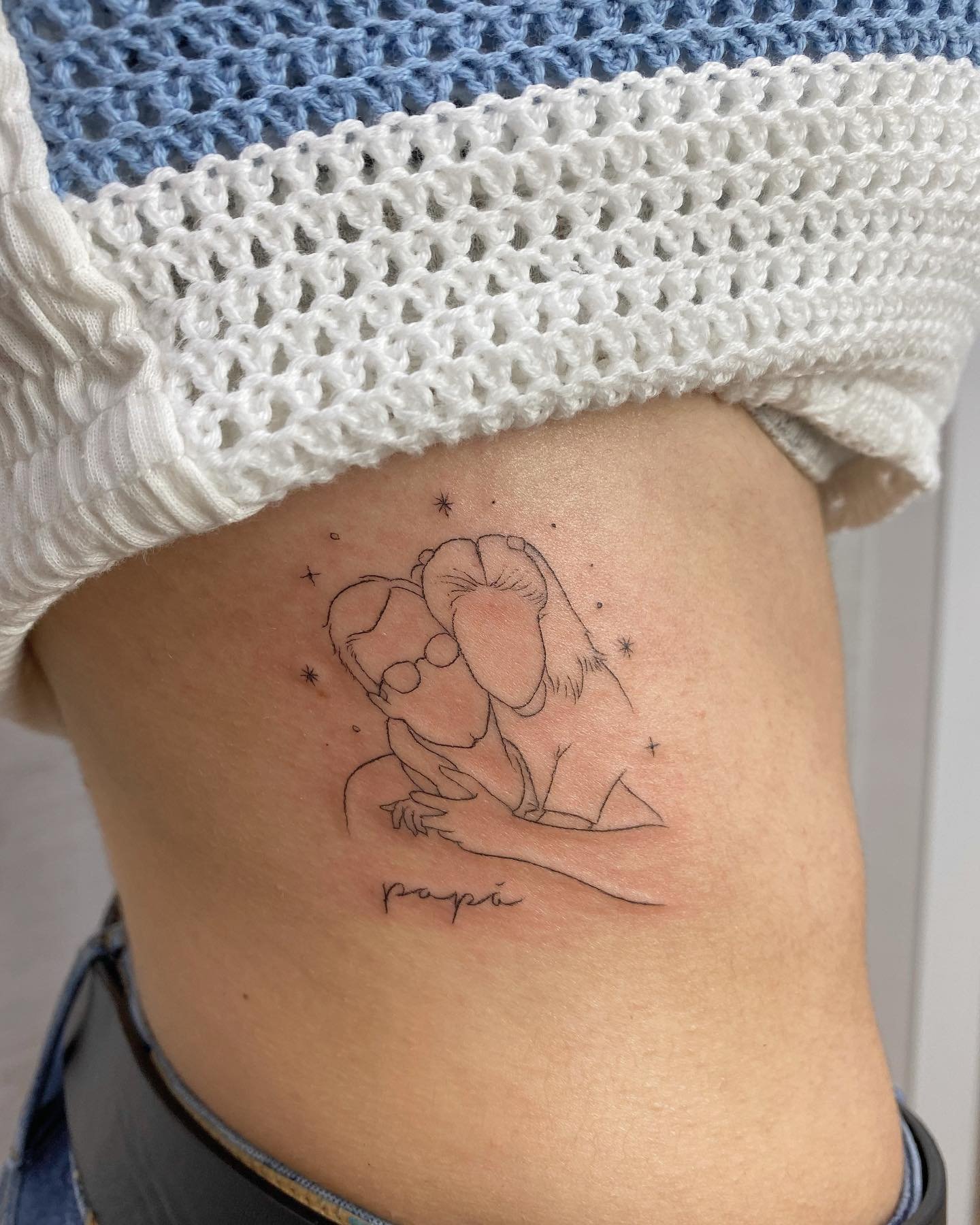 Tatuaje de matching en antebrazo, línea fina Sinkply Madrid