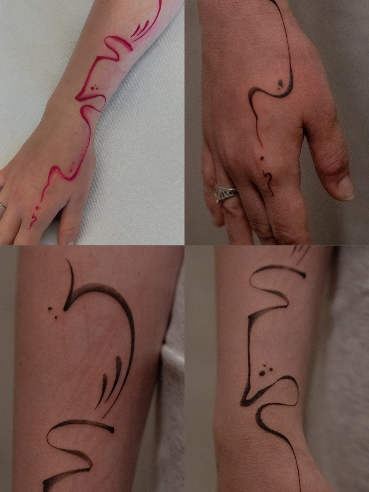 Tatuaje de matching en antebrazo, línea fina Sinkply Madrid