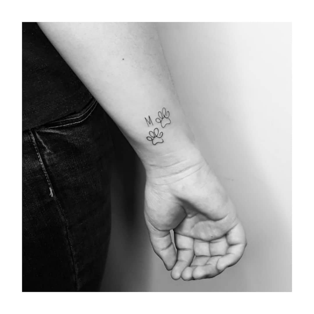 Tatuaje de matching en antebrazo, línea fina Sinkply Madrid