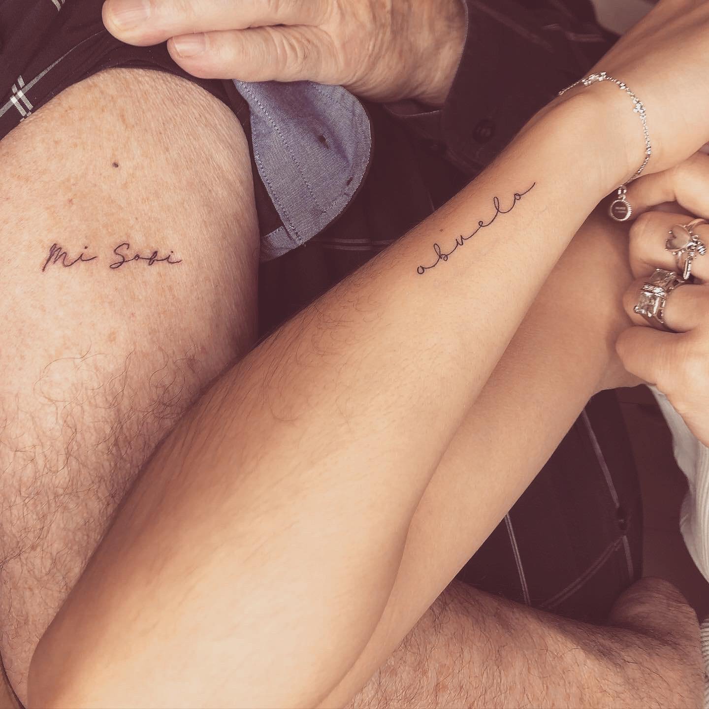 Tatuaje de matching en antebrazo, línea fina Sinkply Madrid