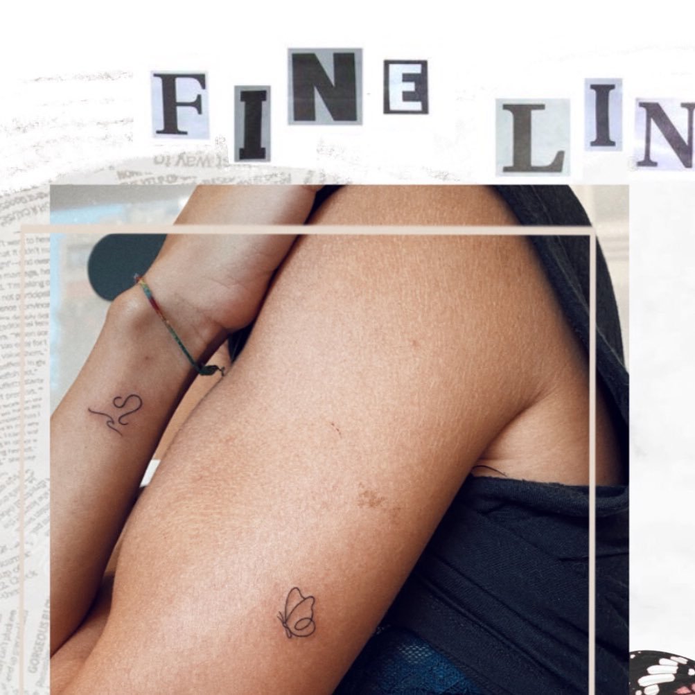 Tatuaje de matching en antebrazo, línea fina Sinkply Madrid