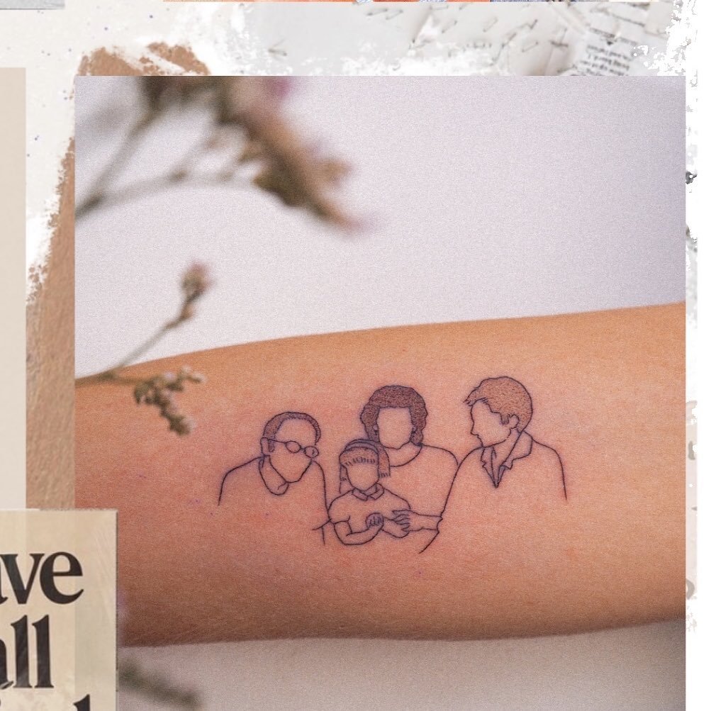 Tatuaje de matching en antebrazo, línea fina Sinkply Madrid