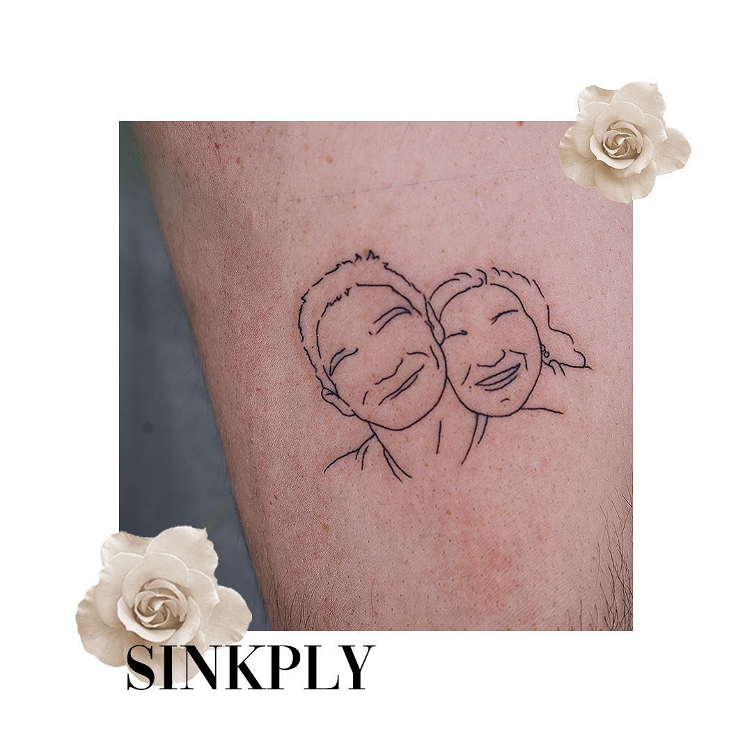 Tatuaje de matching en antebrazo, línea fina Sinkply Madrid