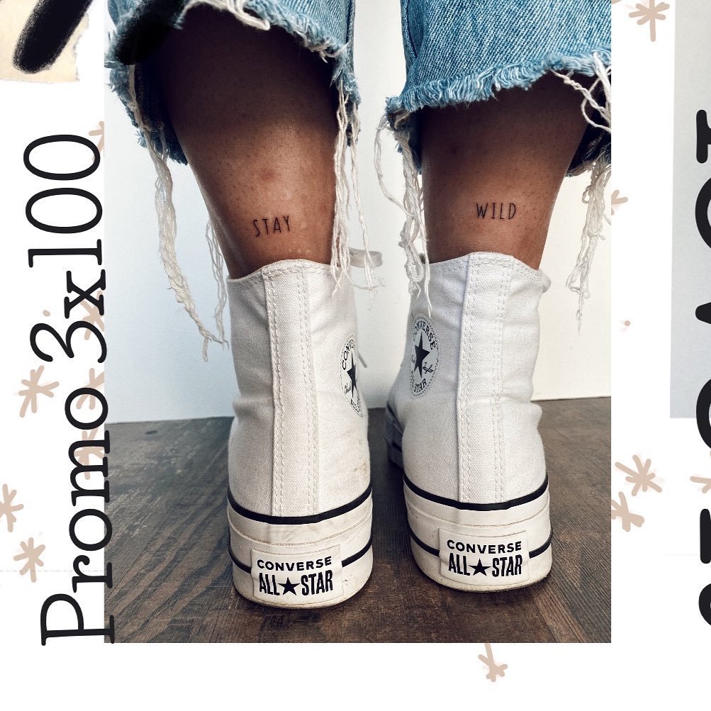 Tatuaje de matching en muslo, línea fina Sinkply Madrid