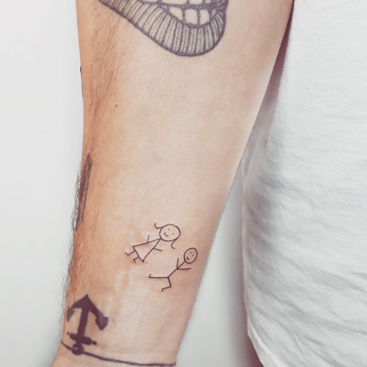 Tatuaje de matching en pie, línea fina Sinkply Madrid